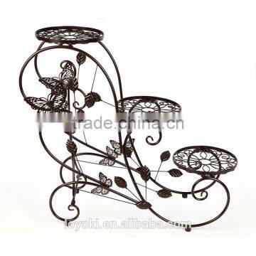 Classic Plant Stand Shelf Holds Garden 3 Tier Iron Flower Pot Stand photo-4