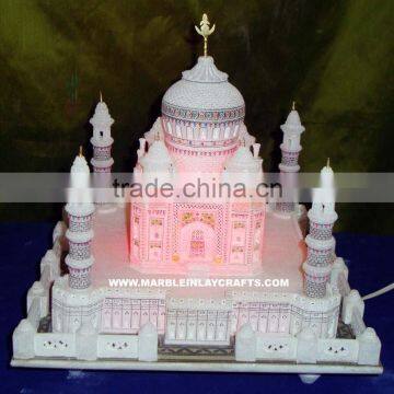 Marble Taj Mahal Replica With Lighting