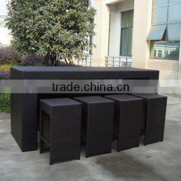 Outdoor Furniture Bar Table Chairs Patio Dining Rattan Wicker Set 9pcs New photo-3