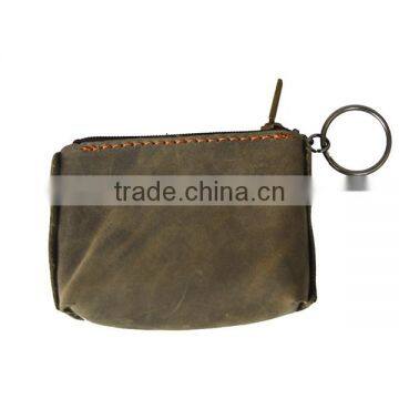 Full grain leather wallet men coin purse from Italy with card holder