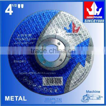 4-1/2" 115x3x22.23mm Deprssed Center Grinding Wheel for Metal