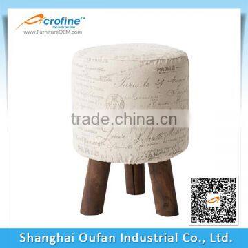 Oufan Round Fabric Covered Childs Wooden Stools