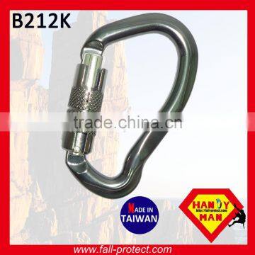 Aluminum Material Rescue Rock Climbing 23KN Carabiner With B Type
