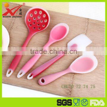 Top quality double colors silicone kitchenware set utensil