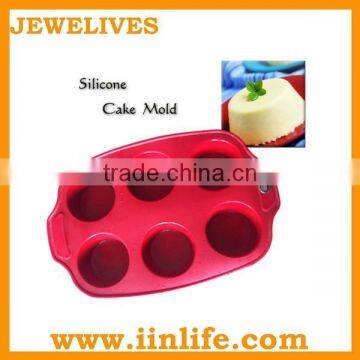 Food grade silicon bakeware 6 cavity Cup cake mold, cup cake maker