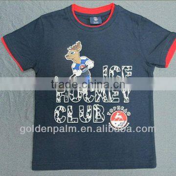 100% cotton contrast collar&cuffs printing baby clothes