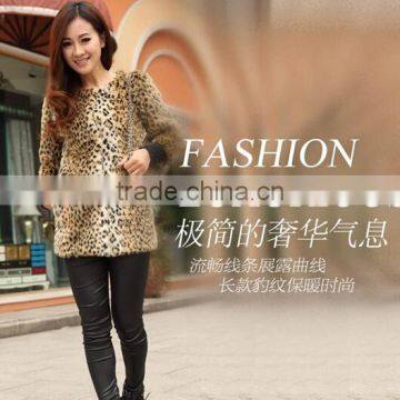 Multicolour Fashion Fox Fur 2014 Wool Overcoat Medium-long Fur Coat
