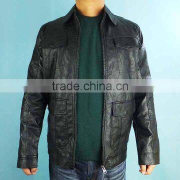 Wholesale Mens PU Jacket leather coat outlet, 130906g