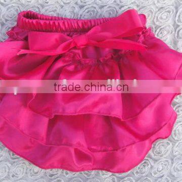 Satin Ruffle Shorts Solid Color Baby Bloomers Wholesale Kids Underwear photo-2