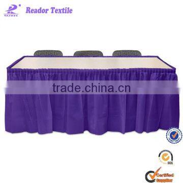 hot sale polyester material table skirt for weddings