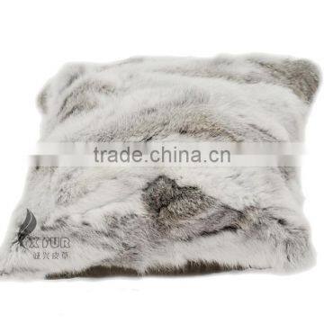 CX-D-17A Super Quality Winter Genuine Tibetan Sheep Rabbit Fur Decorative Pillow Case photo-3