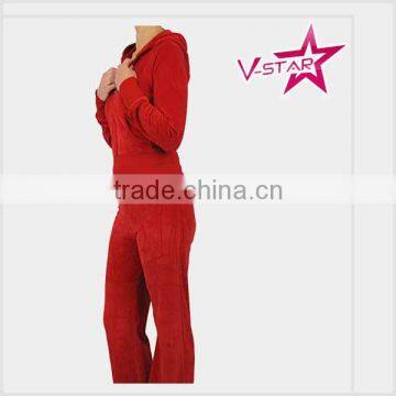 Custom Hoody Velvet Tracksuit Whit Hood Women Velour Tracksuit photo-3