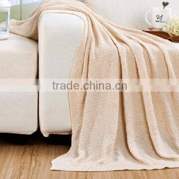 Size 80 and 135cms 100% Cotton Waffle Weave Knitted Breathable Air Conditioning Newborn Baby Blanket photo-4