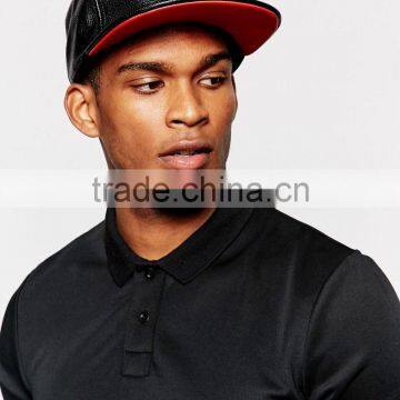 Guangzhou Hat Manufacturer Custom 6 Panel Fitted Black Blank Leather Chinese Hat photo-3