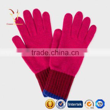 Wool 12GG Knitted Womens Mittens Ladies Gloves