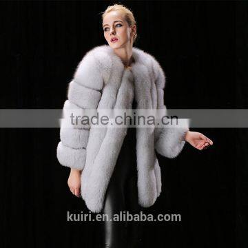 PC-255 European Style Top Selling Real Fox Fur Products Cheap Women Knee Length Winter Coat photo-6