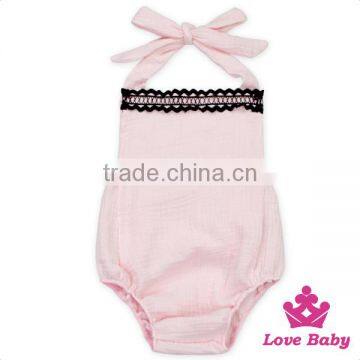 HYB147Lovebaby Wholesale 100% White Cotton Sleeveless Cute Newborn Baby Romper Plain White Cotton Baby Clothes photo-2