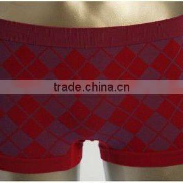 cotton checkered seamless lady boxer short brief underwear