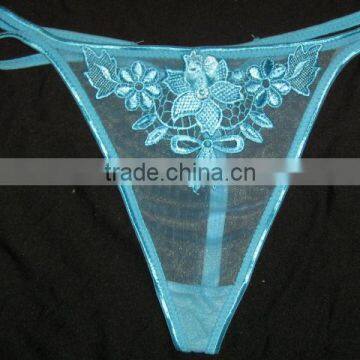 Blue Silk String/thong Bikini photo-4