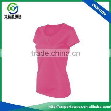 High Quality Simple Design Deeply O-neck Women's Polyester T-shirt photo-3