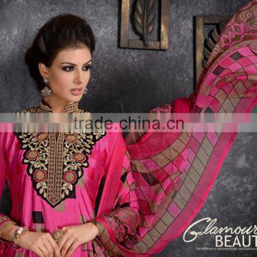 Glamour Beauty Designer Semi Stitch Salwar Kameez Collections photo-3