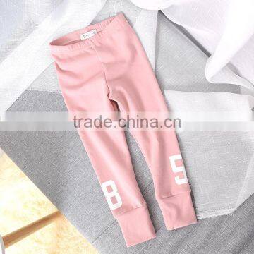 Hot Sale Words Printing Cotton Wholesale Girl Solid Leggings photo-5