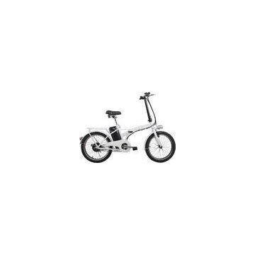 Carbon Steel Frame White Color Folding Electric Bike / Pedelec  36V / 8Ah