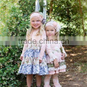 Charming Floral Printed Cotton Girls Wholesale Clothes photo-5