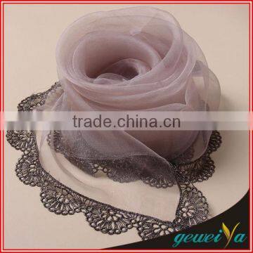 2014 Beautiful Chiffon Solid Lace Silk Scarves