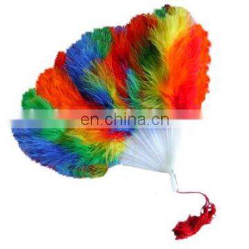 MW-0077 Party dancing girl costume rainbow feather fan