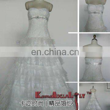 1889B Newest a-line with lace backless wedding dress 2016