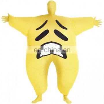 Inflatable Nylon Costume Sad Face Emoji Costume Funny Halloween Costume for Adults