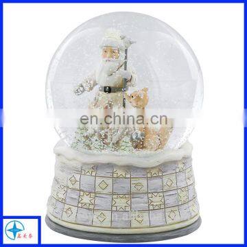 Heartwood Creek White Woodland Santa Water Ball, Resin Snow Globe