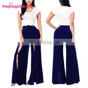 Hot Sale Women Summer High Waist Sexy Soft Sweat Harem Wide Leg Pants