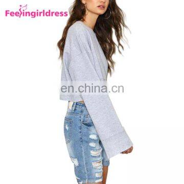 Low Moq Sweatshirt Manufacturer Blank 100% Cotton Women Crew Neck Sweatshirt photo-2