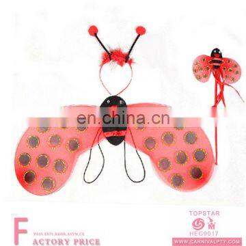 Wholesale red children interest fairy wing seven spot ladybird wing set wholesale for party