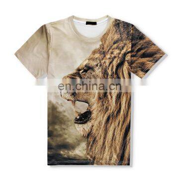 US fashion lion pitcure print high end mens 3D T shirt