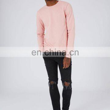 100% Cotton Plain Pullover Mens Sweatshirts Without Hoods photo-4