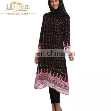 Fashion New Arrival Factory flower printed middle east daily wear top islamic bouse