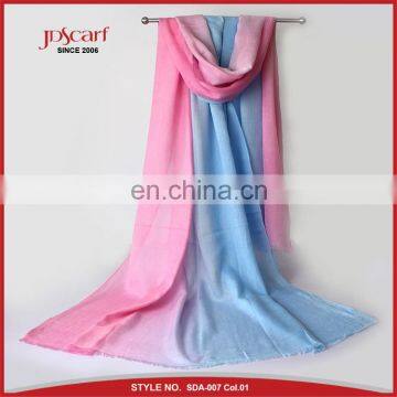 colourful thin fashion pashmina scarf gradient color acrylic scarf