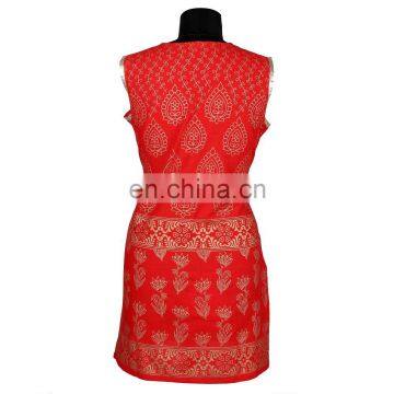 BLOOD RED KURTIS WITH PIPING ON NECK GIRLS WEAR INDIAN FASHION