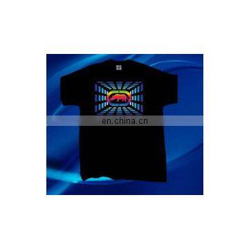 Design your own logo party event festival musical el t shirt Attractive light up t shirt DJ cloth in pub