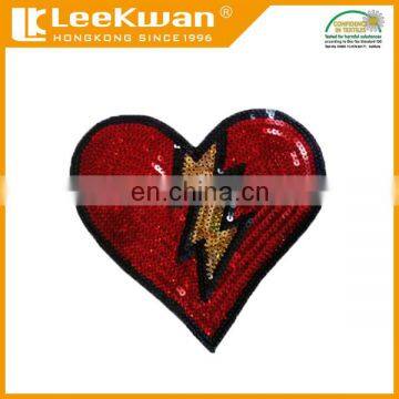 Big Red heart Iron on Sequin Patch Applique,Red Heart Sticker Sequin Patch,Sequin Bead Heart Designs