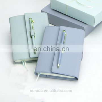 Diary Organizer PU Leather Notebooks With Pen Attached