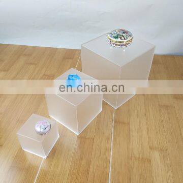 Frosted square acrylic retail display cube box