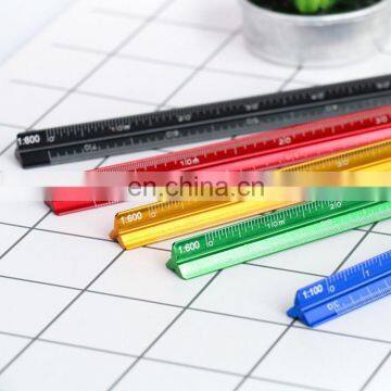 15cm multicolor Aluminium triangular scale ruler