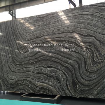 Black Wood Marble Slab Polished Marble Tiles on Sale photo-5
