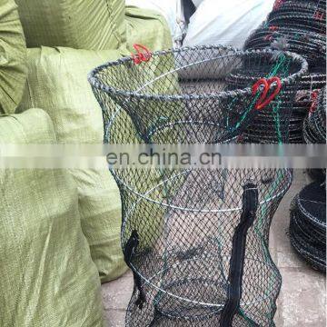 Foldable fishing bait trap net cage for catching fish minnow crawdad shrimp