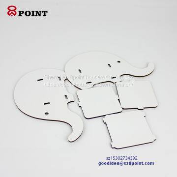 3D Elephant Creative Shape MDF Sublimation Pen Holder Cellphone Stands photo-2