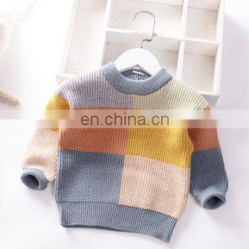Factory Outlet Boys Pullover Long Sleeve Single Layer Plaid Boys Sweater photo-3